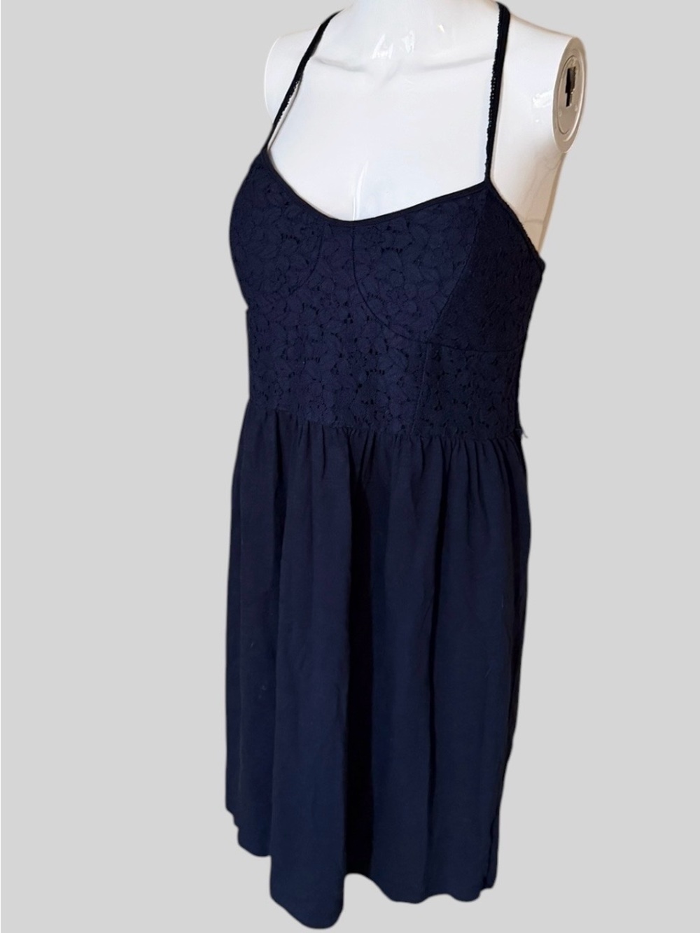American Eagle Outfitters Navy Lace-Detail Dress